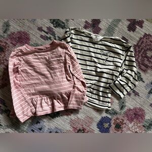 Pink and White Striped Tops toddler girl 4T